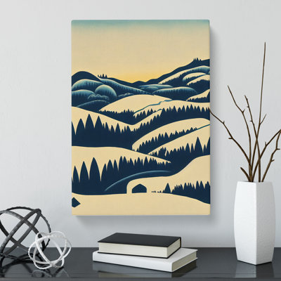 CAN-V0523-2902X Winter Landscape Illustration - Wrapped Canvas Print
