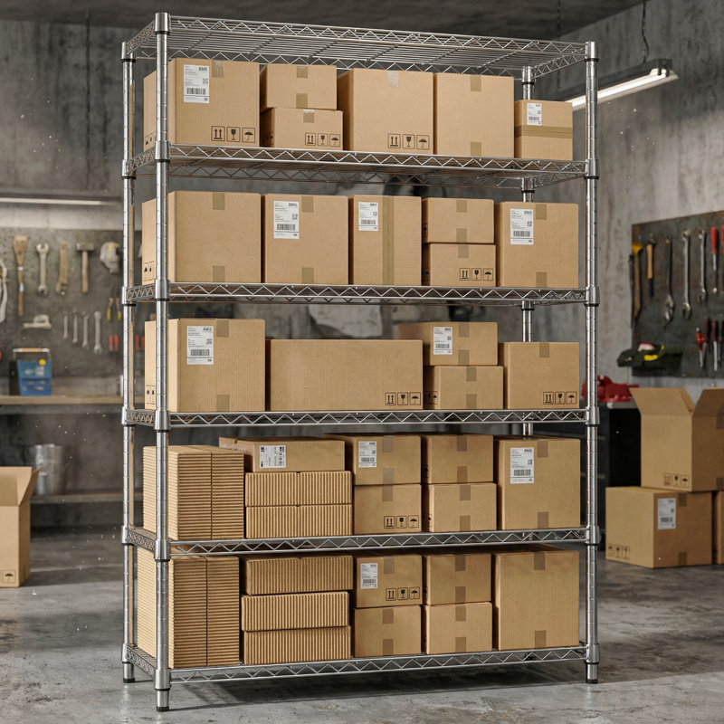 6 tablettes de rangement à 6 niveaux pour 2100 lb, étagères en métal Étagères en métal pour le rangement Étagères de garage réglables pour le garde-manger Cuisine P 17,7 po x l 47,3 po x H 82,4 po