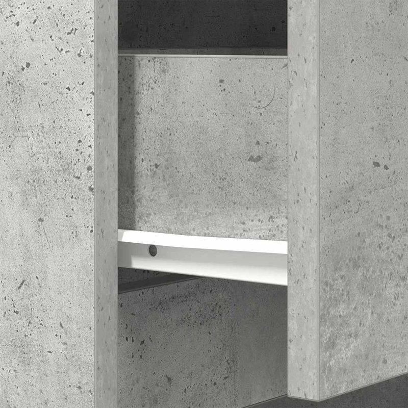 Bedside Cabinet 39X35x65 Cm Engineered Wood, Concrete Grey