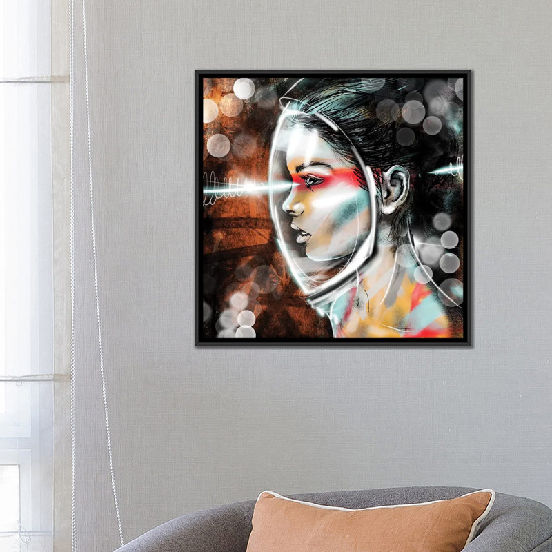 « repiquement pique iv », impression sur toile, H 18 po x l 18 po x P 1,5 po, Toile avec cadre noir, Pas de tapis