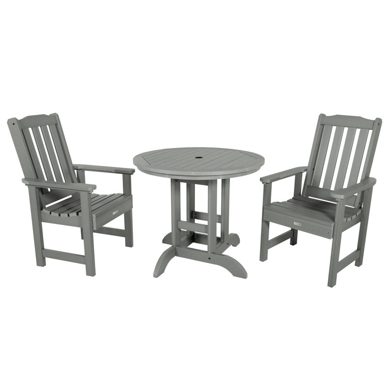 Arbnora 4 - Person Patio Dining Set with Round Table, Coastal Teak, 2, 30" H x 36" W x 36" D