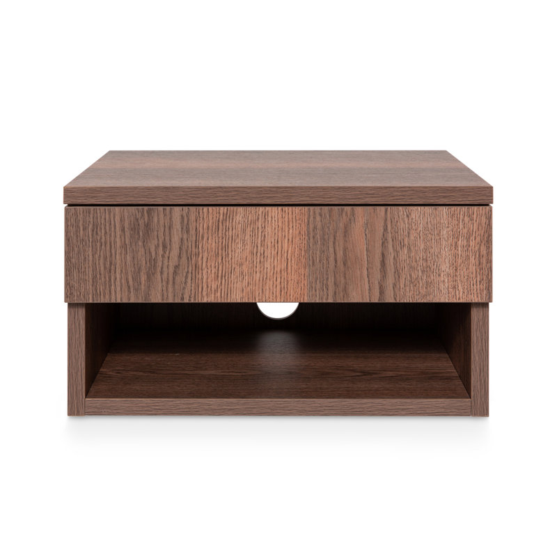 Table de chevet murale flottante 15,71 po Xenia, Brun foncé