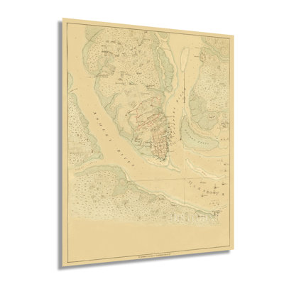 1780 Investiture of Charleston South Carolina Map Poster Wall Art on Paper