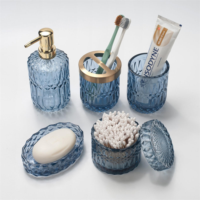 Bibby Bathroom Accessory Set, Blue