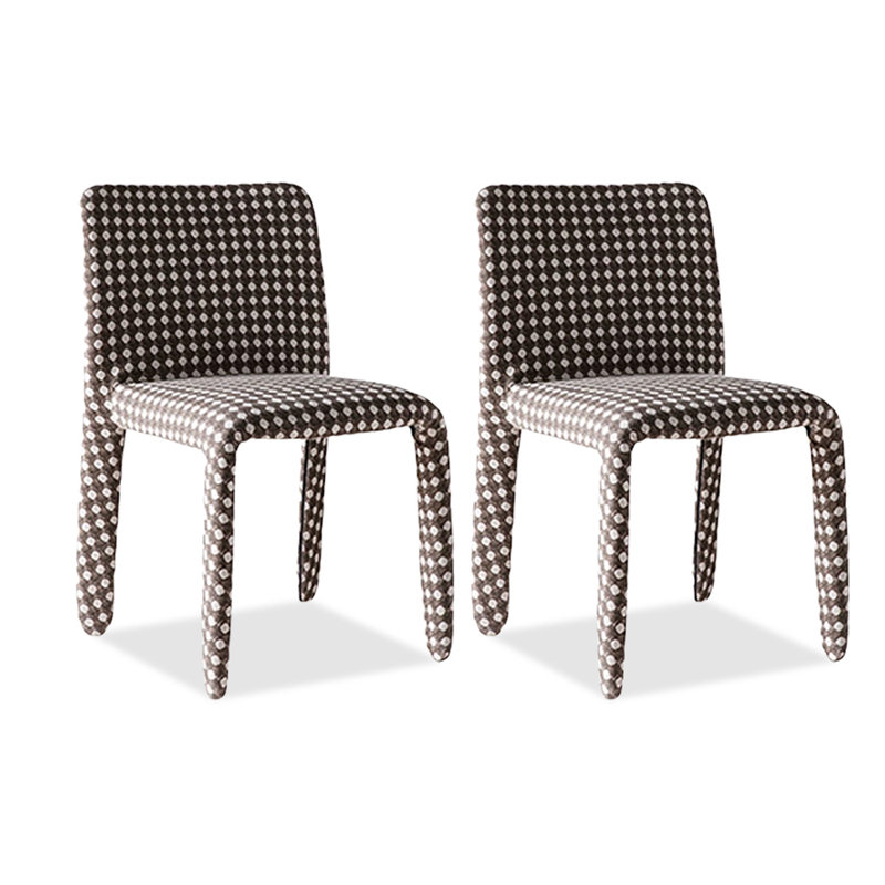 Chaise d'appoint 16,93 po à dossier uni brun (ensemble de 2)