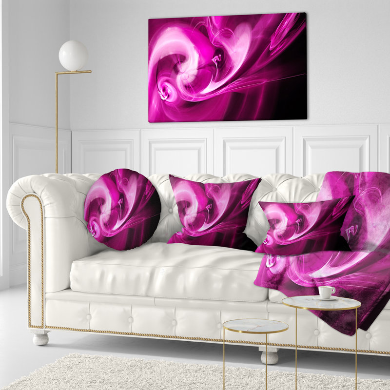  Coussin lombaire abstrait fumé, Rose
