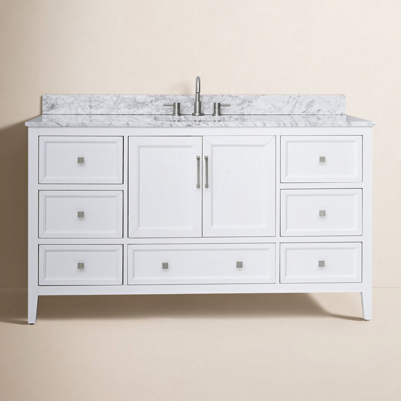 Everette 61'' W Single Vanity, White