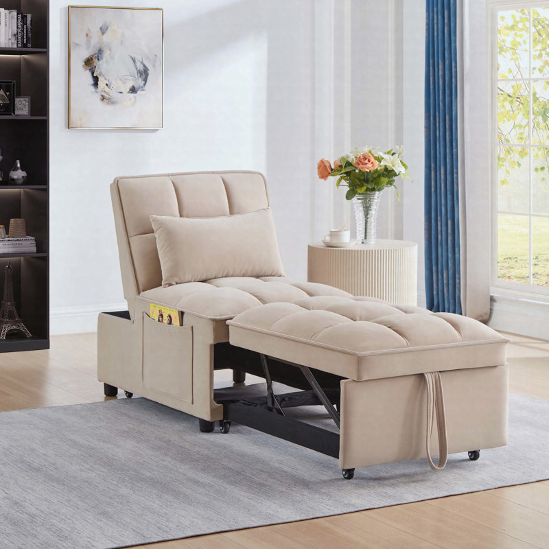Méridienne convertible simple, taupe