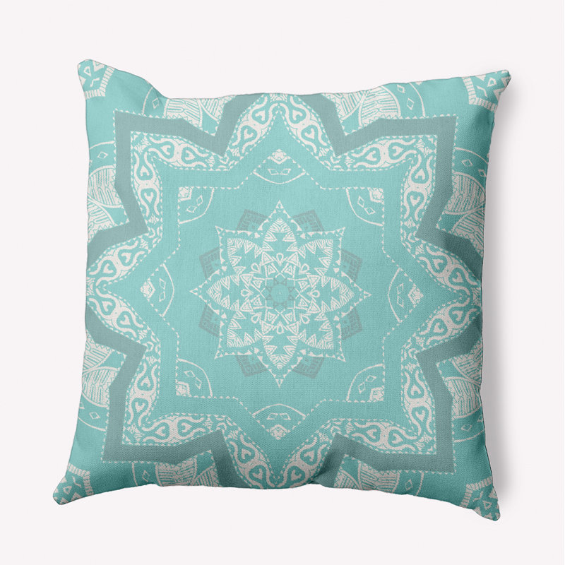 Happy Hippy Outdoor Reversible Throw Pillow, 16" x 16"