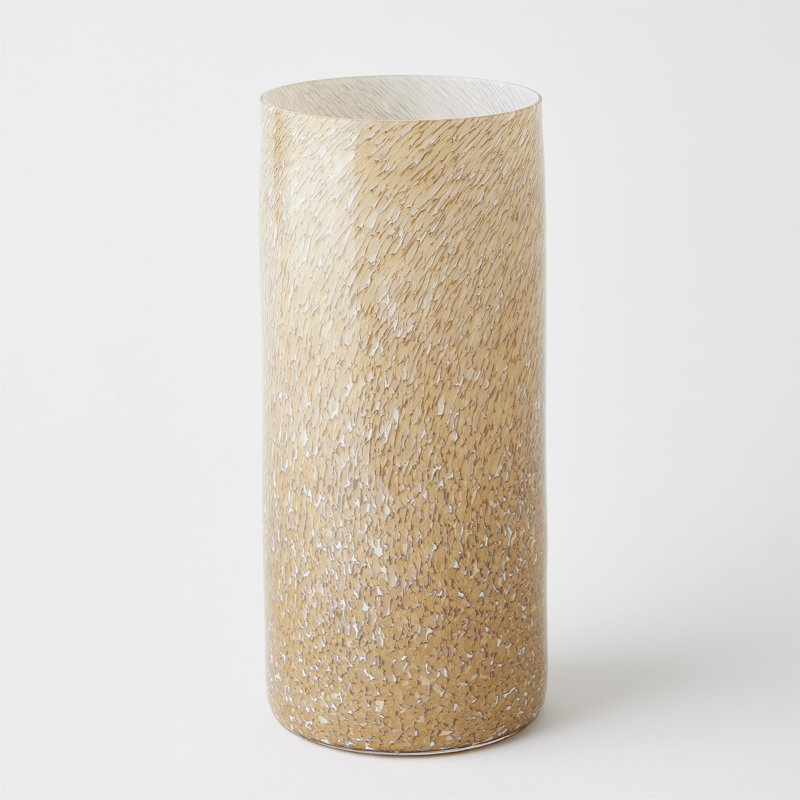 Golden Flecked Vase-Lg, 12.5" H x 5.75" W x 5.75" D