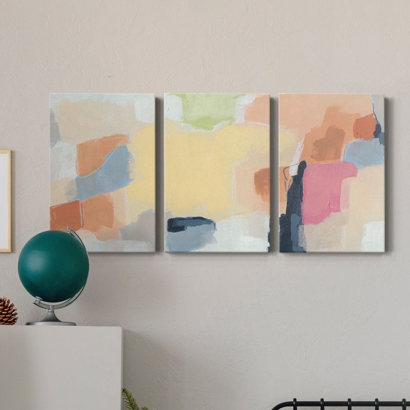 Cartographe «Dream I» - Toile tendue avec châssis de qualité supérieure - Prêt à accrocher, H 60 po x l 120 po x P 1 po