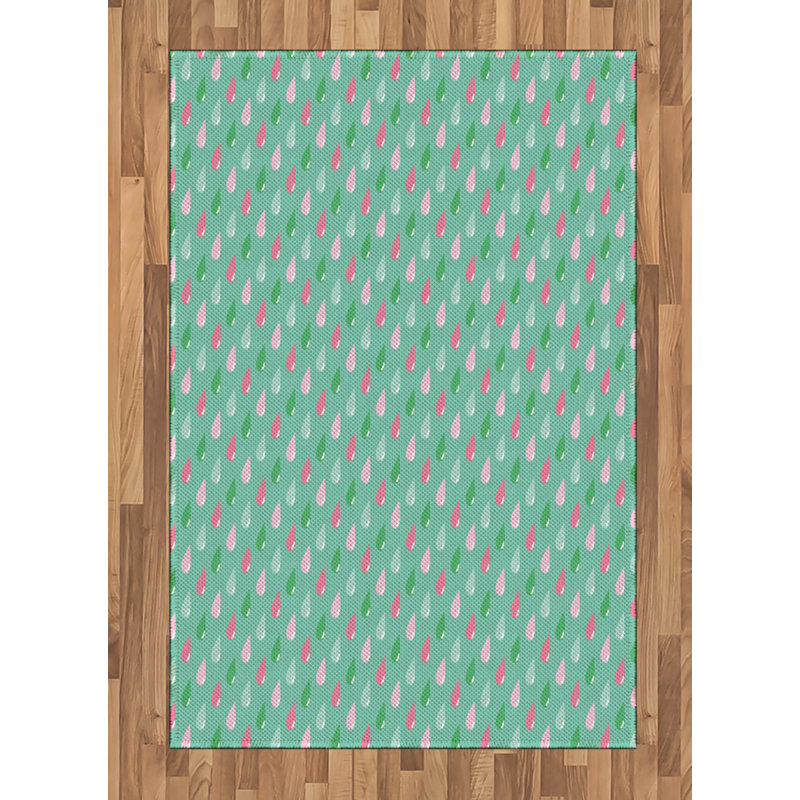 Drôle de tapis décoratif à longs fils en fibre de polyester à haute densité, Rectangle— 4 pi x 5 pi 8 po