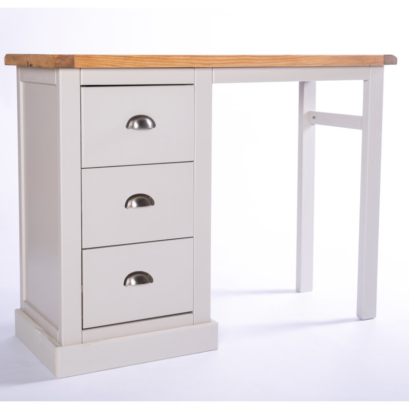 Brice Writing Desk, Chrome, Grey/White