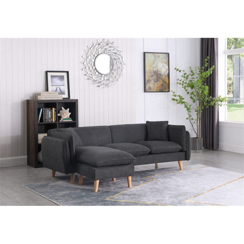 Canapé modulaire en tissu gris foncé Brayden