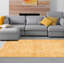 Tapis décoratif en laine noué à la main de conception unique noué à la main new age de style persan 18/20 jaune 4 pi x 6 pi 2 po
