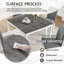 Square Kitchen Dining Set for Small Spaces with 4 Chairs, Soft Grey Upholstery, White Table, Compact Space-Saving Design