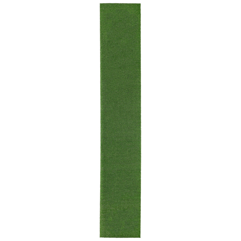  Artificial Grass 2 ft. x 12 ft. Indoor/Outdoor Area Rug Runner Green, Runner 2' x 12'
