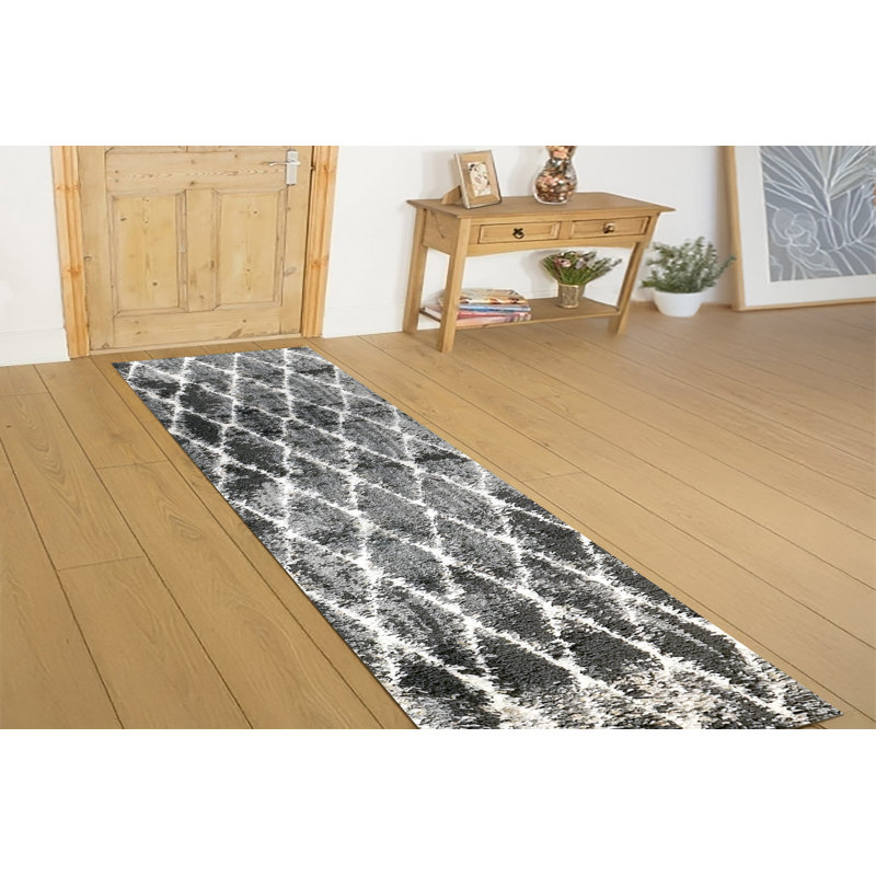 Tapis gris / ivoire Ciera, Tapis de couloir : 2 pi 2 po x 7 pi 7 po