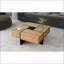 Table basse extensible à 4 voies avec 4 rangements cachés, panneau de particules robuste pour le salon