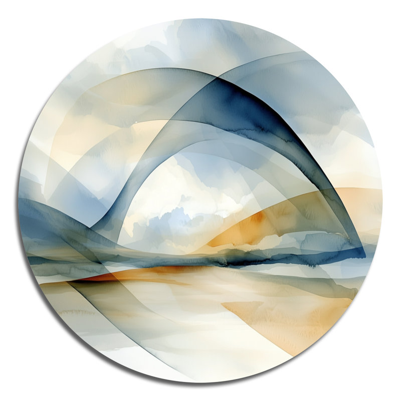 «Ocean Breeze Beach Landscape», décoration murale géométrique abstraite ronde, art moderne de salon géométrique