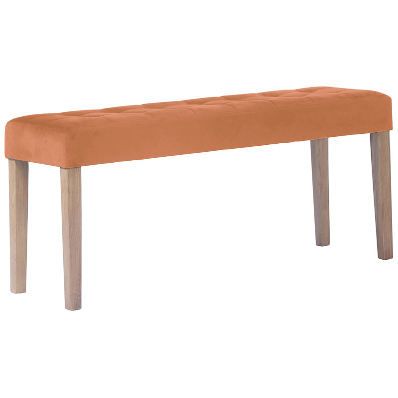 Velvet Bench, Orange, 48 cm H x 104 cm W x 35 cm D