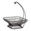 Gourmet Basics by Mikasa French Countryside Metal Fruit Basket with Banana Hook, Antique Black