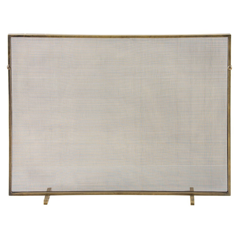 Gita Iron Fireplace Screen, Antique Brass