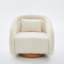 Fauteuil d'appoint pivotant en tonneau Clean White Teddy Upholstery-1892221599