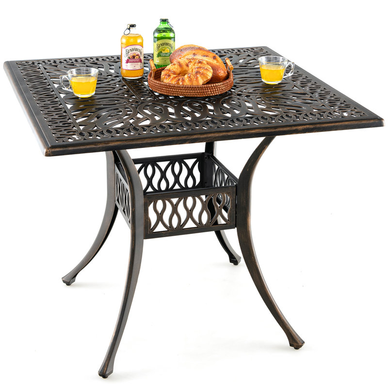 Table de salle à manger d'extérieur carrée L 35,4 po x l 35,4 po Edna