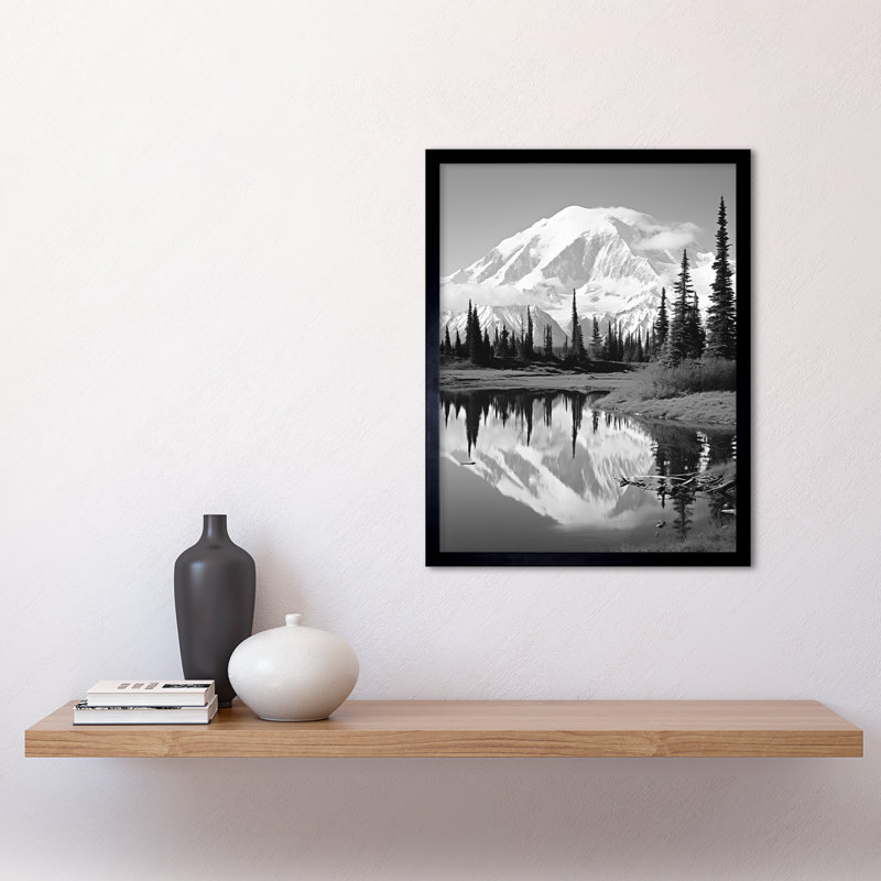 Mount McKinley Reflecting Wonder Lake Tranquil - Single Picture Frame Print