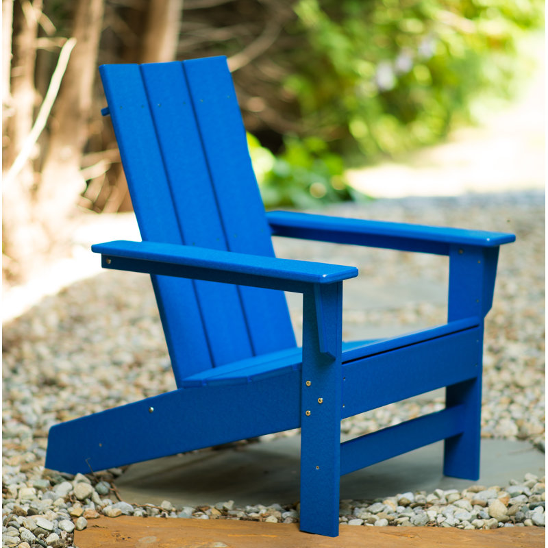 Chaise Adirondack en PEHD toutes saisons Ratcliff, Bleu royal