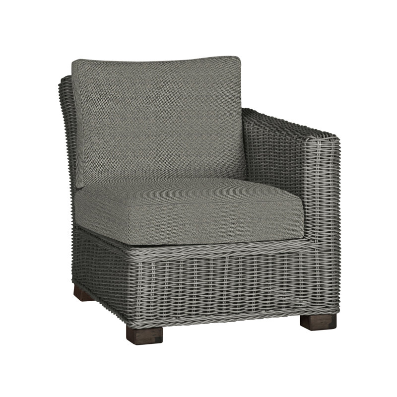 Canapé modulaire rustique tissé à droite - gris ardoise, Gris ardoise, Pas de soudure, Intermix écorce