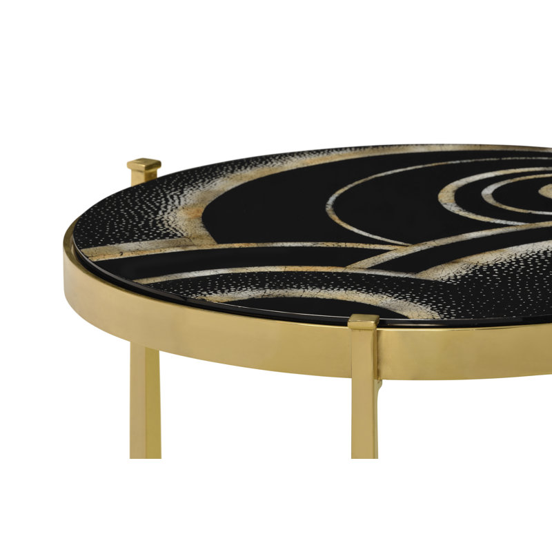 Luxe Glass End Table, Black