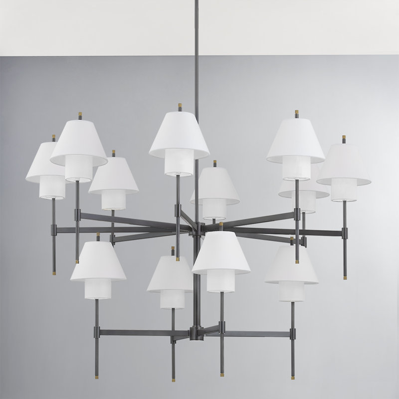 GLENMOORE 12 LIGHT CHANDELIER, Black