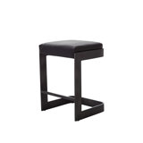 Regan Bar Stool w/Black Leather-Graphite