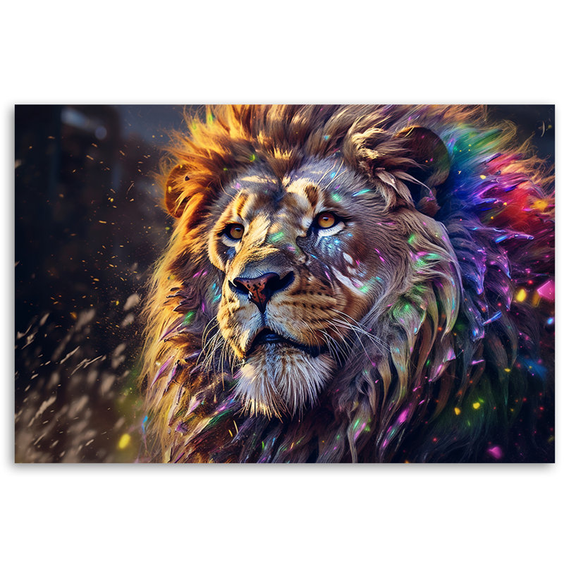 Lion - No Frame Print on Canvas, 60cm H x 90cm W