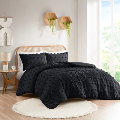 Édredon noir en microfibre pour lit doux