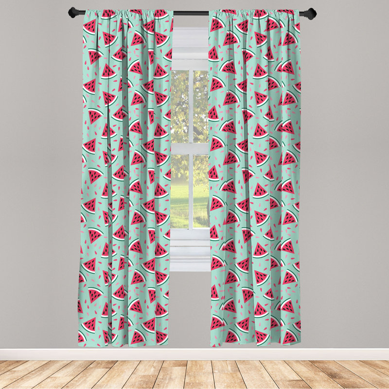 Fruit Semi-Sheer Rod Pocket Curtain Panels, 28" x 95"