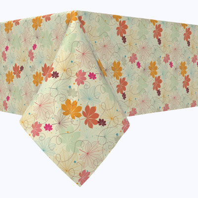 Retro Stenciled Leaves Cotton Tablecloths