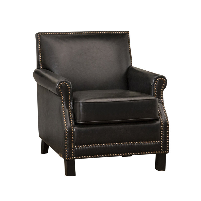 Asbury 28" Wide Polyester Club Chair, Antique Black