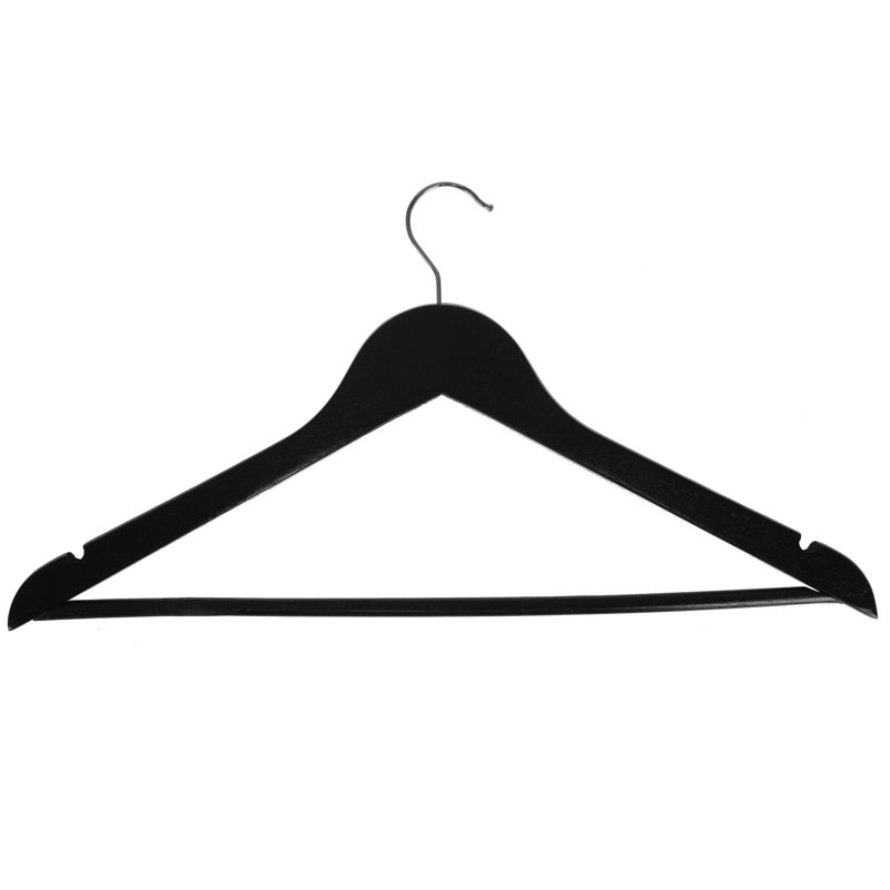 Yerkes Wood Standard Hanger for Dress/Shirt/Sweater, Black