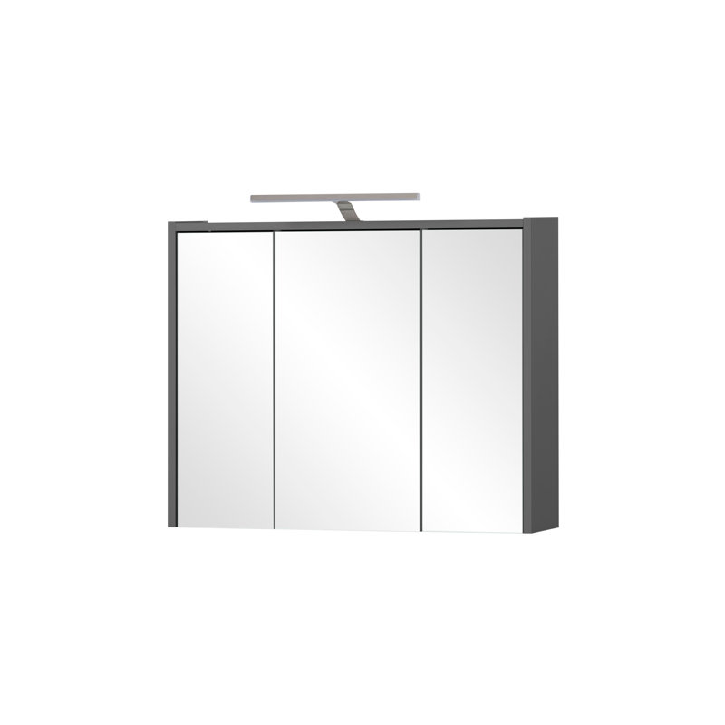 Chickamauga 74.5mm W 64mm H Surface Framed Medicine Cabinet Mirror 6 Adjustable, Anthracite/Silver