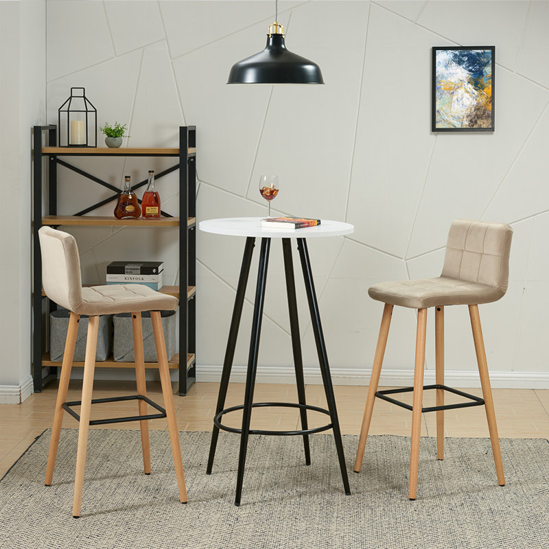 Richins Round Metal Base Dining Table, White