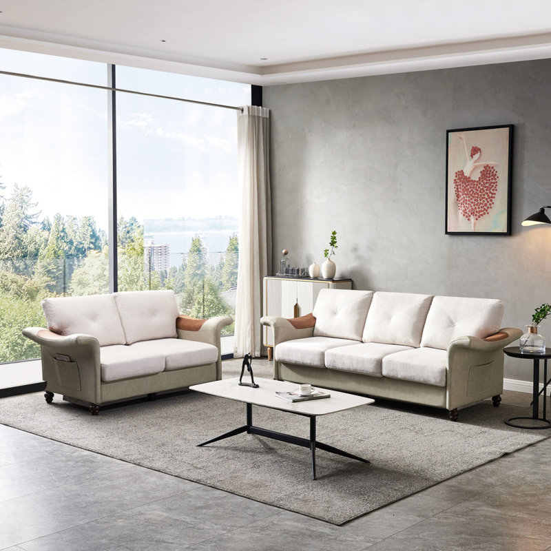 Canapé modulaire 2 + 3, Tissu beige