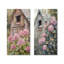 Hortensias et poulets dans la cour I - Impression sur toile florale 2 panneaux-1163952745-1163952744