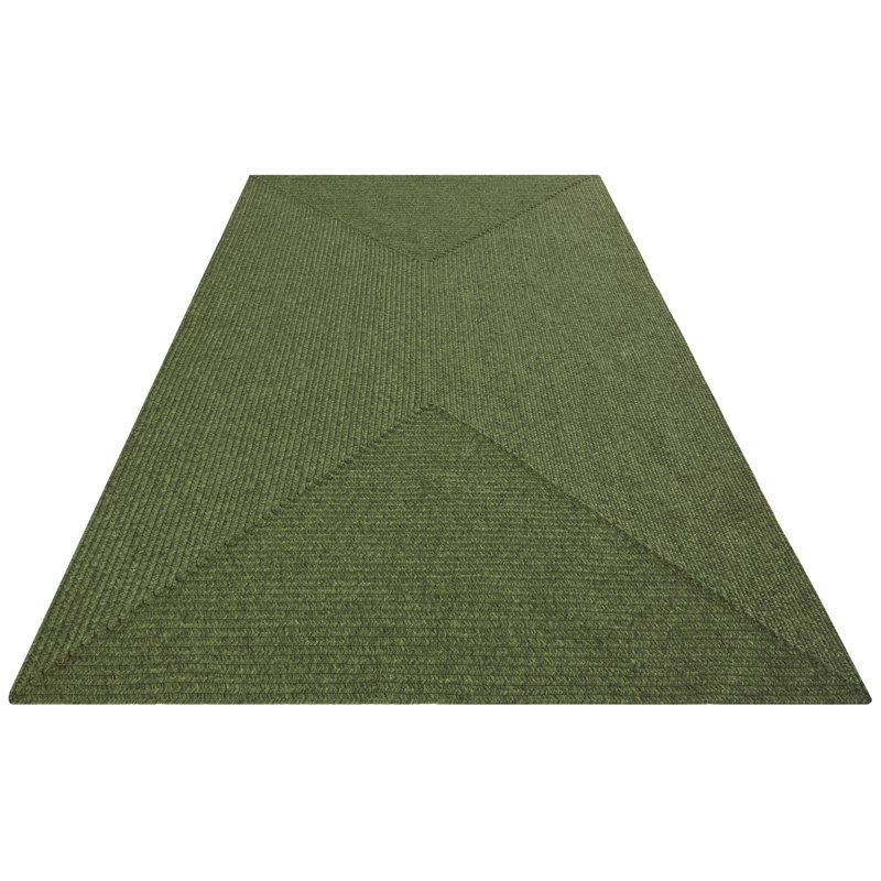  Machine Woven Green Indoor/Outdoor Rug, Rectangle  120 x 170cm