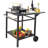 Outdoor Grill Dining Cart With Double-Shelf, BBQ Movable Food Prep Table, Multifunctional Foldable Iron Table Top, Portable Modular Carts For Pizza Oven, Worktable With 2 Wheels, Carry Handle