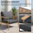 5-Person All-Aluminum Outdoor Conversation Furniture Set Seating Group With Cushions