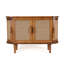 Solid Mango Wood Sideboard Buffet Cabinet With Cane Doors – Light Oak Finish Storage Cabinet, No Veneer Wooden Credenza Console Table, Fully Assembled With Legs To Attach, Mid Century Modern Furniture-1482617586