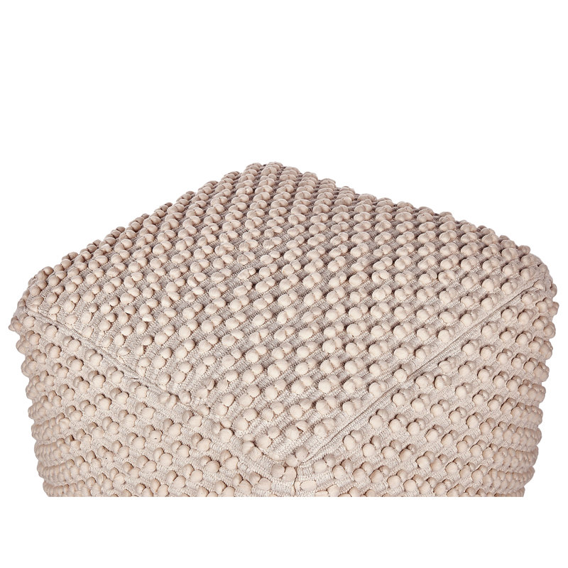 Amaijah 50cm Wide Square Solid Colour Pouffe Ottoman, Taupe